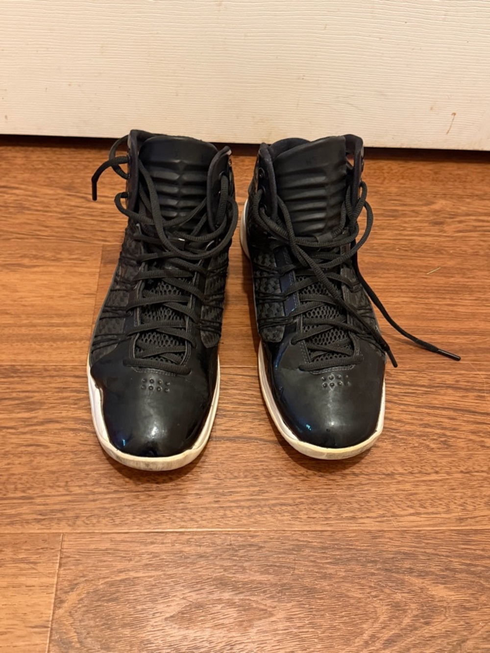 Nike Hyperdunk Black High-Top Athletic Sneakers with White Outsole